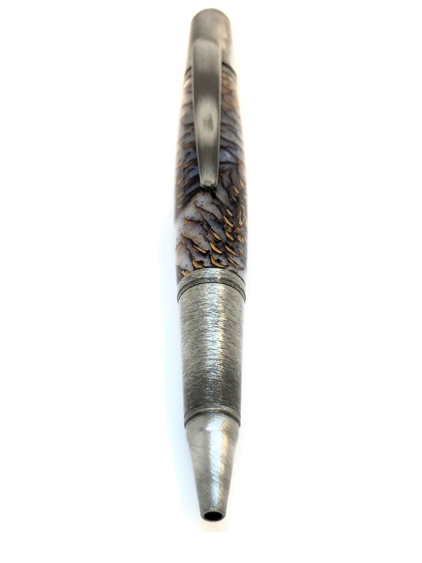 Sirocco / Brushed Pewter - Hybrid / Pine Cone and Snowy Resin with Glitter