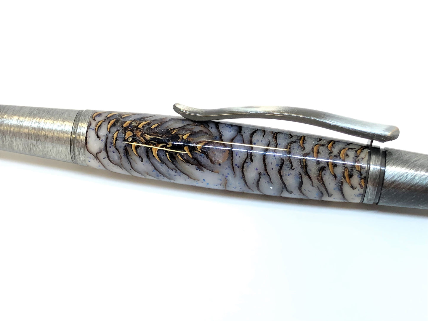 Sirocco / Brushed Pewter - Hybrid / Pine Cone and Snowy Resin with Glitter