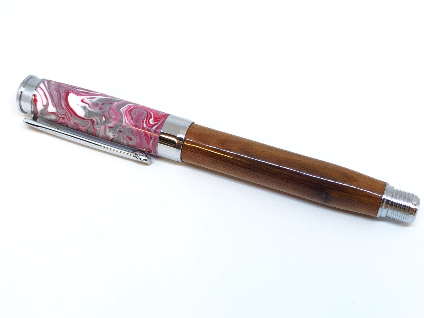 Leveche Rollerball / Chrome - Wood / Ohio Stadium and Resin / Buckeye Nation w/COA