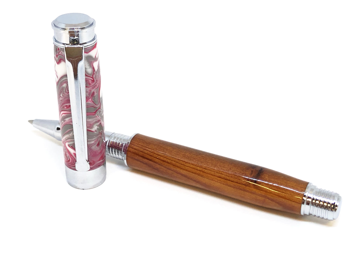 Leveche Rollerball / Chrome - Wood / Ohio Stadium and Resin / Buckeye Nation w/COA