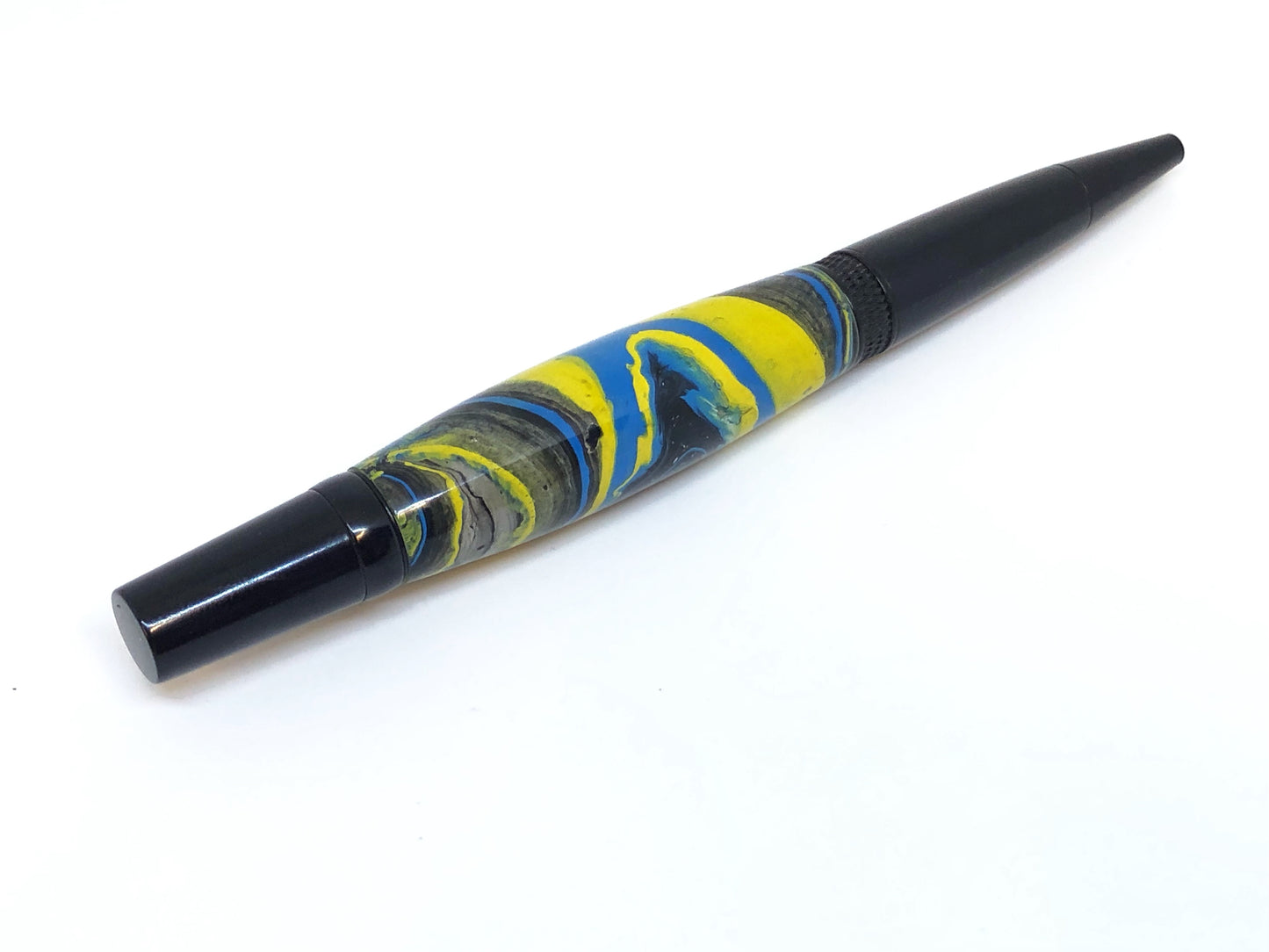 Diamond Knurl / Black Chrome - Hydro-dipped Clear Cast
