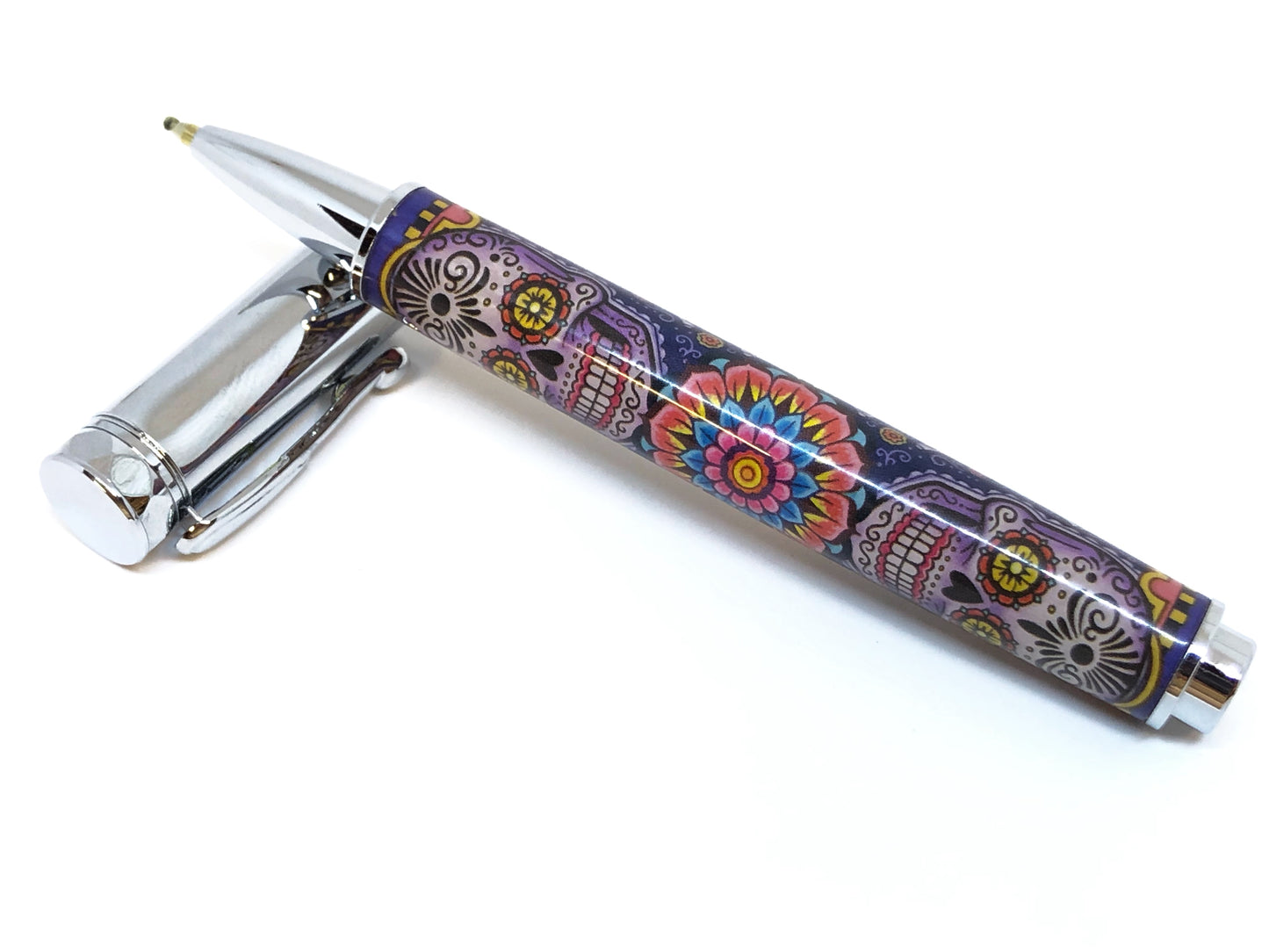 Zen Rollerball / Chrome - Day of the Dead Playing Card Clear Cast