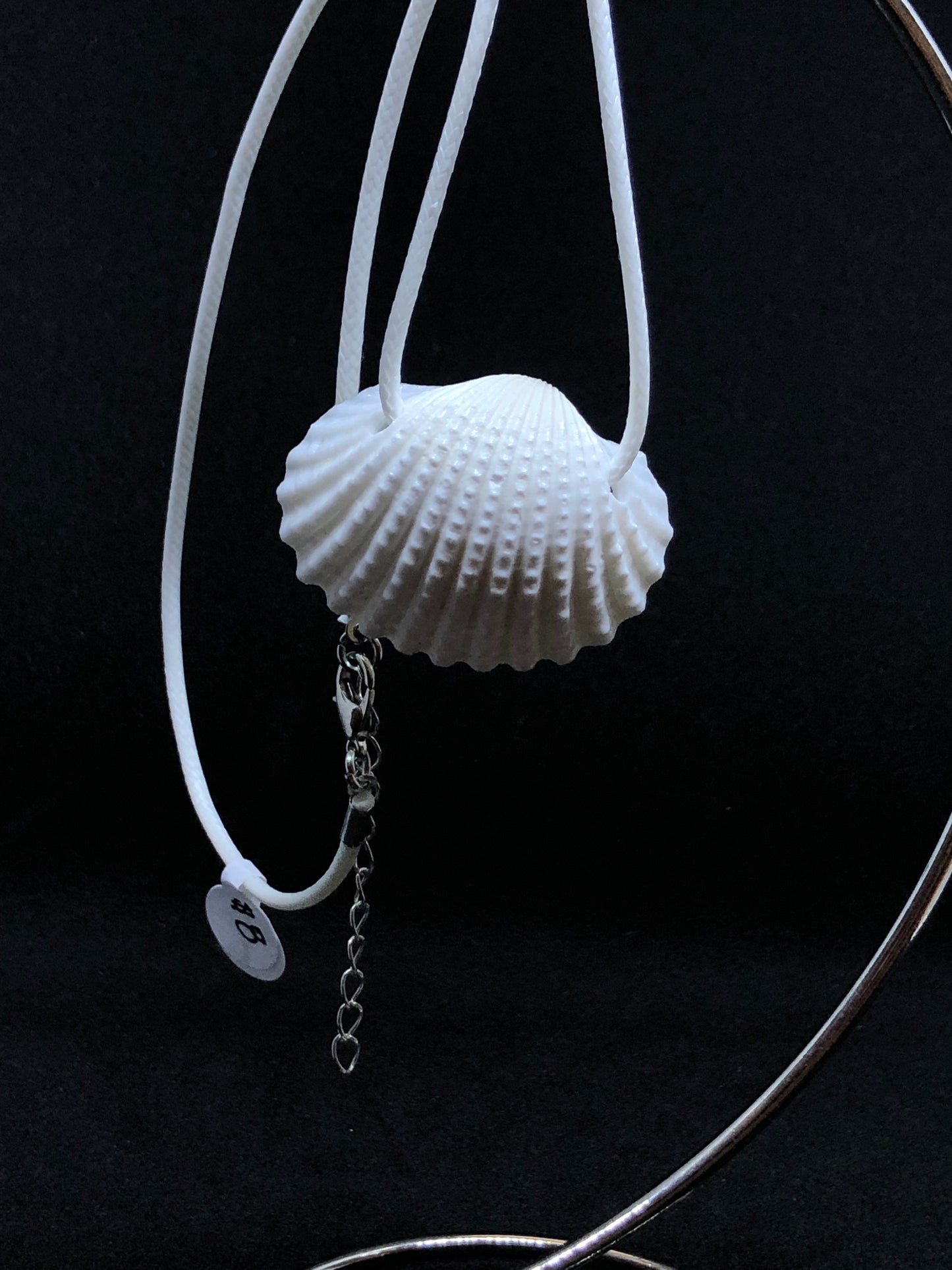 Medium Seashell - White Cord Necklace