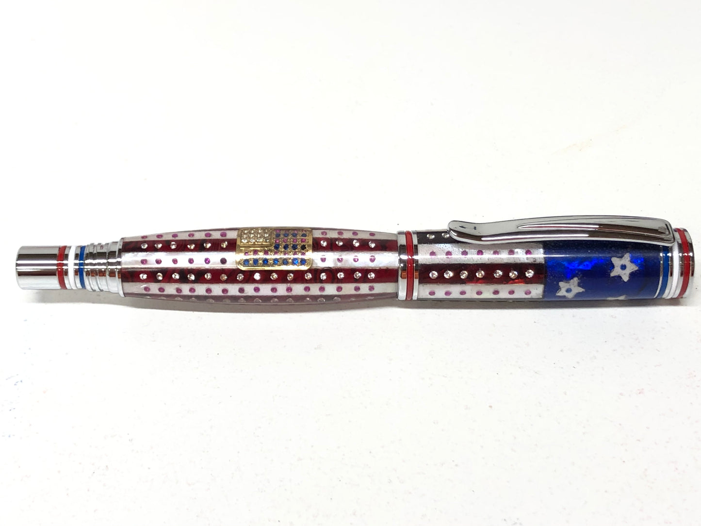 Ceres Rollerball / Chrome - Abalone Stars & Stripes Custom