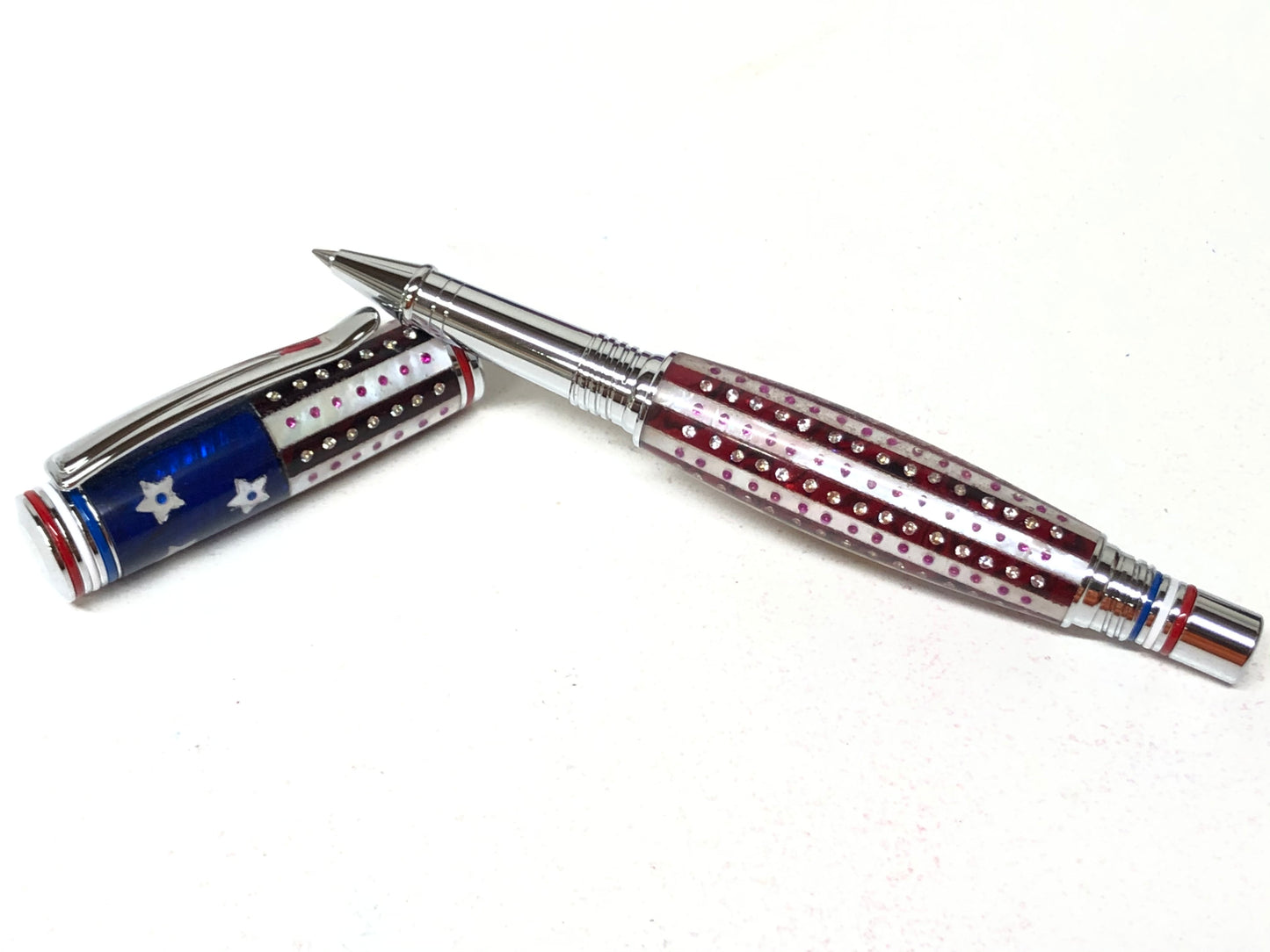 Ceres Rollerball / Chrome - Abalone Stars & Stripes Custom