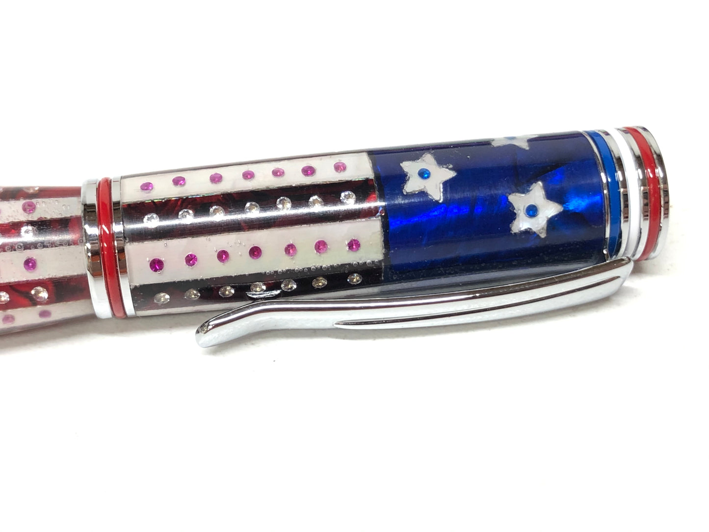 Ceres Rollerball / Chrome - Abalone Stars & Stripes Custom