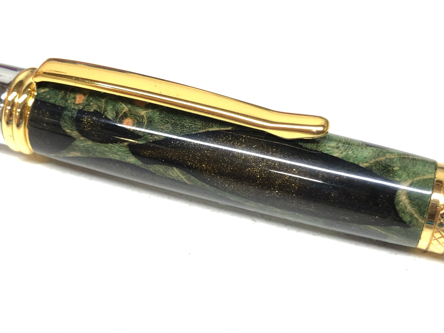 Diamond Knurl / Chrome and Gold - Hybrid / Black Gold and Green Maple