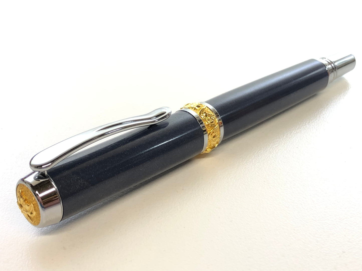 Aaron Rollerball / Chrome and Gold - Blue Bronze M3 Metal Composite