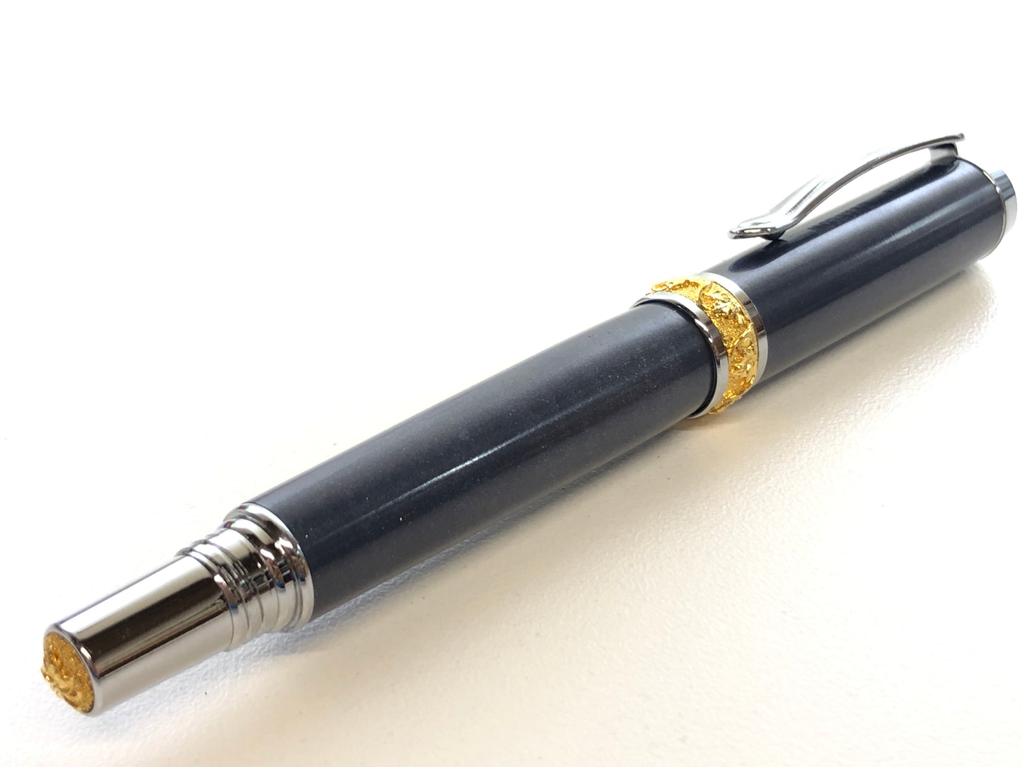 Aaron Rollerball / Chrome and Gold - Blue Bronze M3 Metal Composite