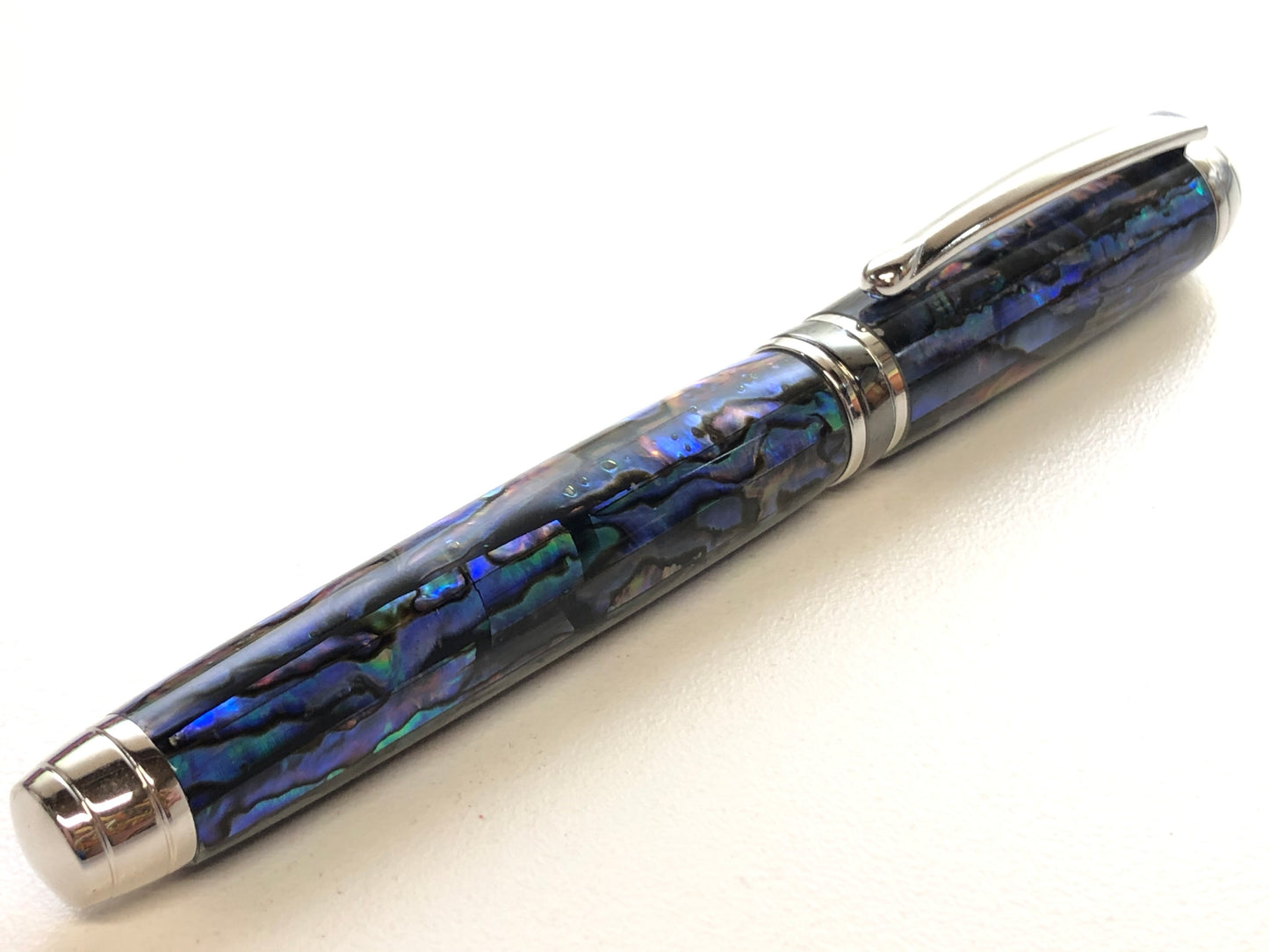 Mistral Rollerball / Rhodium and Black Titanium - Natural Paua Abalone