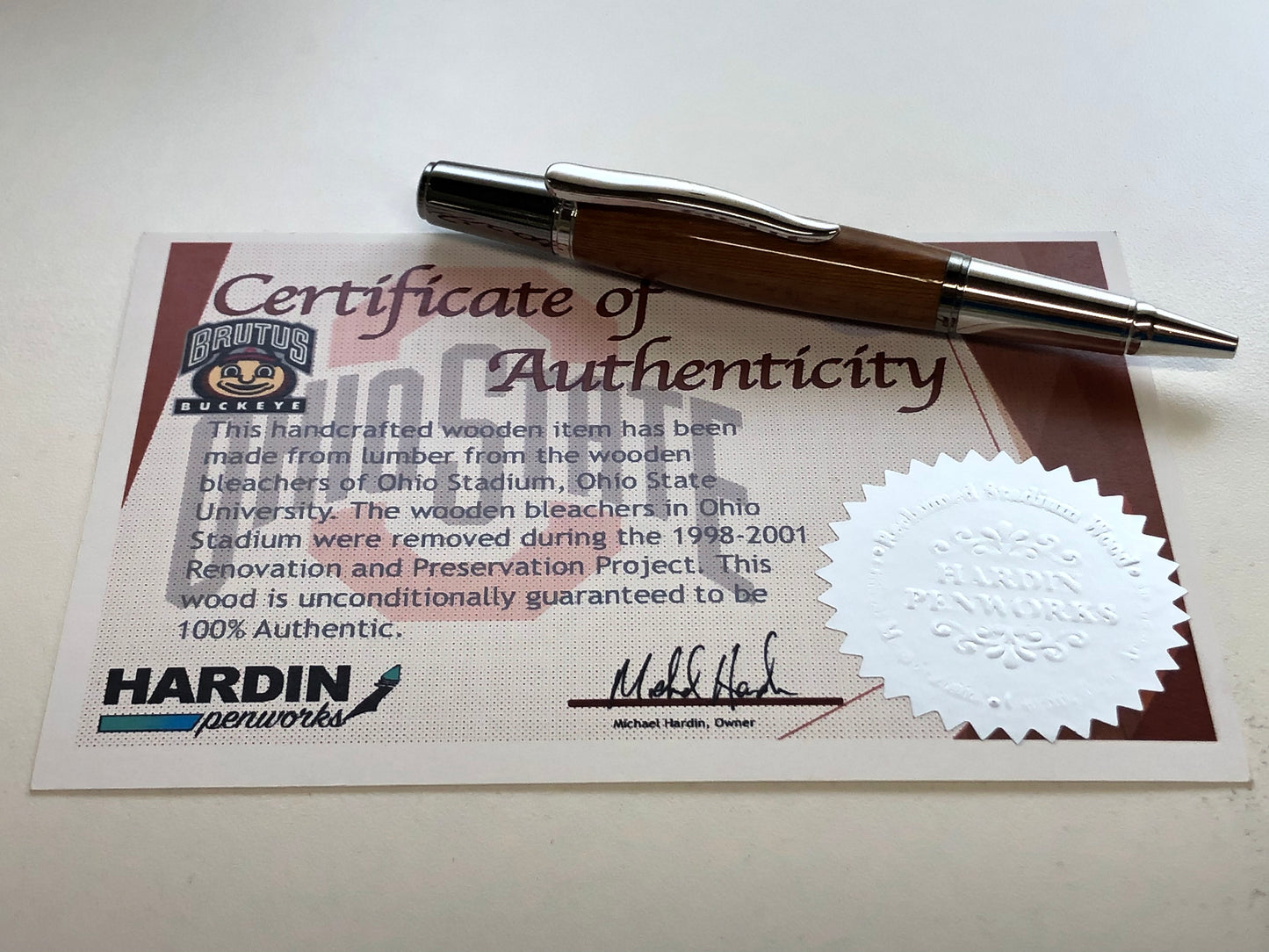 Sirocco / Rhodium and Black Titanium - Wood / Ohio Stadium with COA