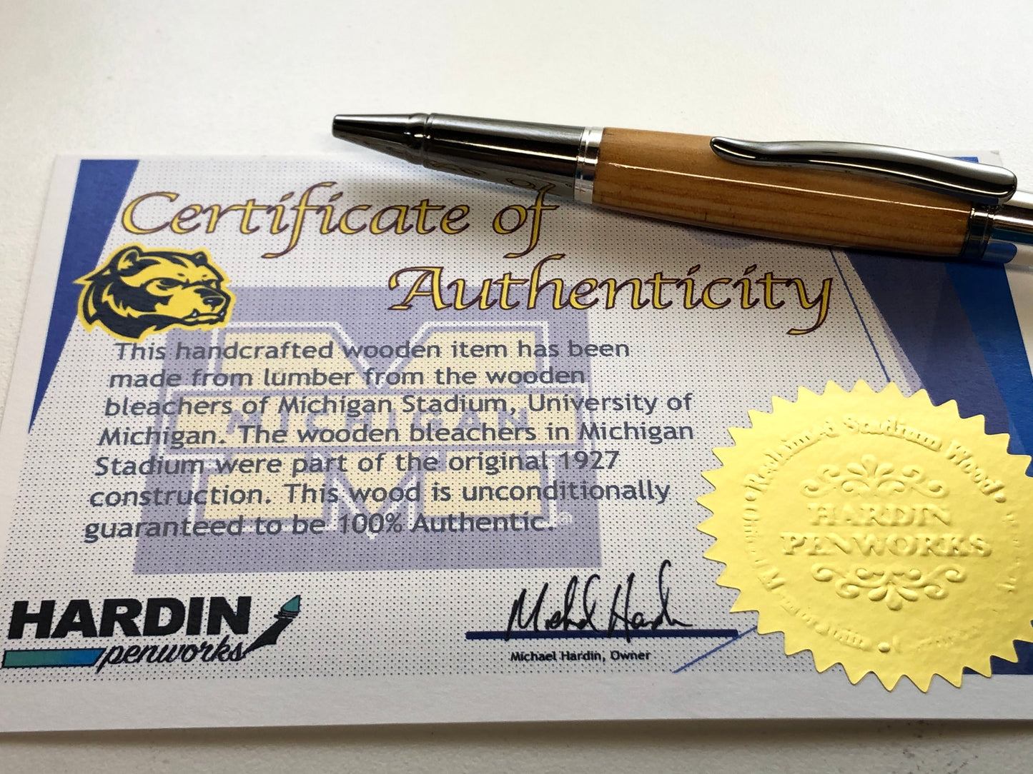 Sirocco / Black Titanium and Rhodium - Wood / Michigan Stadium with COA