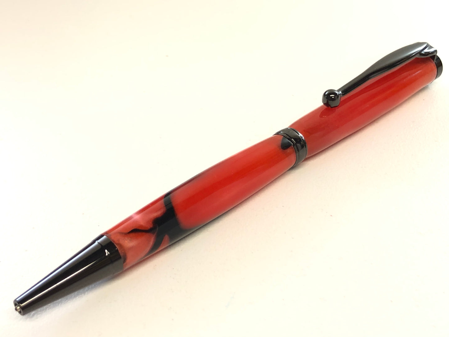 Slim Ballpoint / Gunmetal - Acrylic / Black and Red