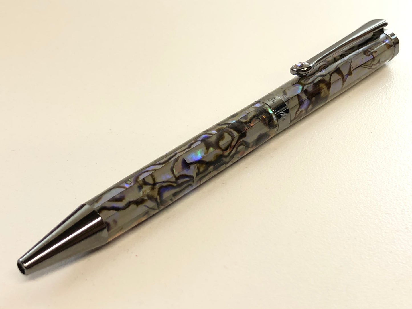 Zoe / Black Titanium - Silver Paua Abalone