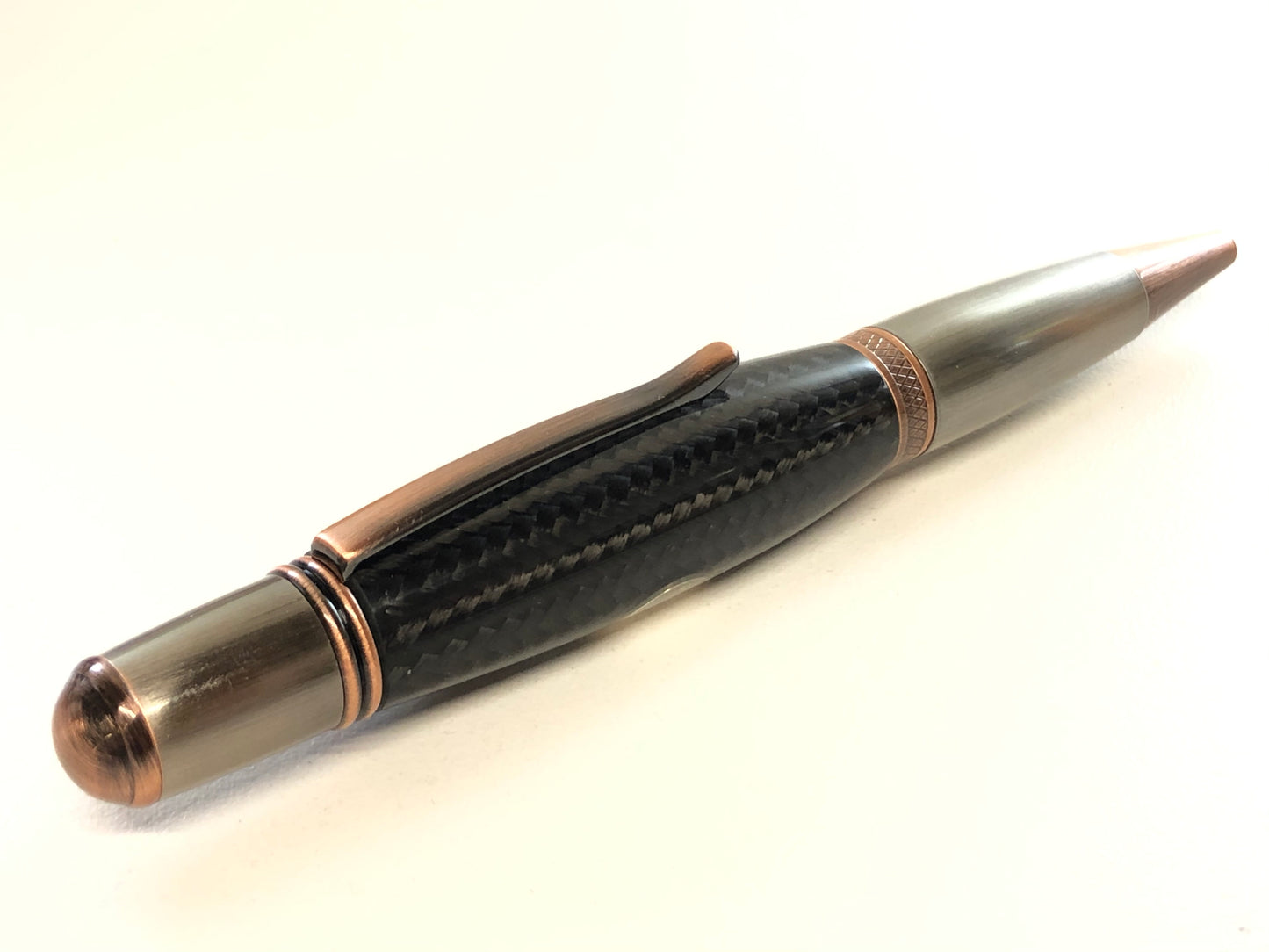 Monarch Grande / Gunmetal and Antique Copper - Carbon Fiber w/Turquoise and Silver Ingot