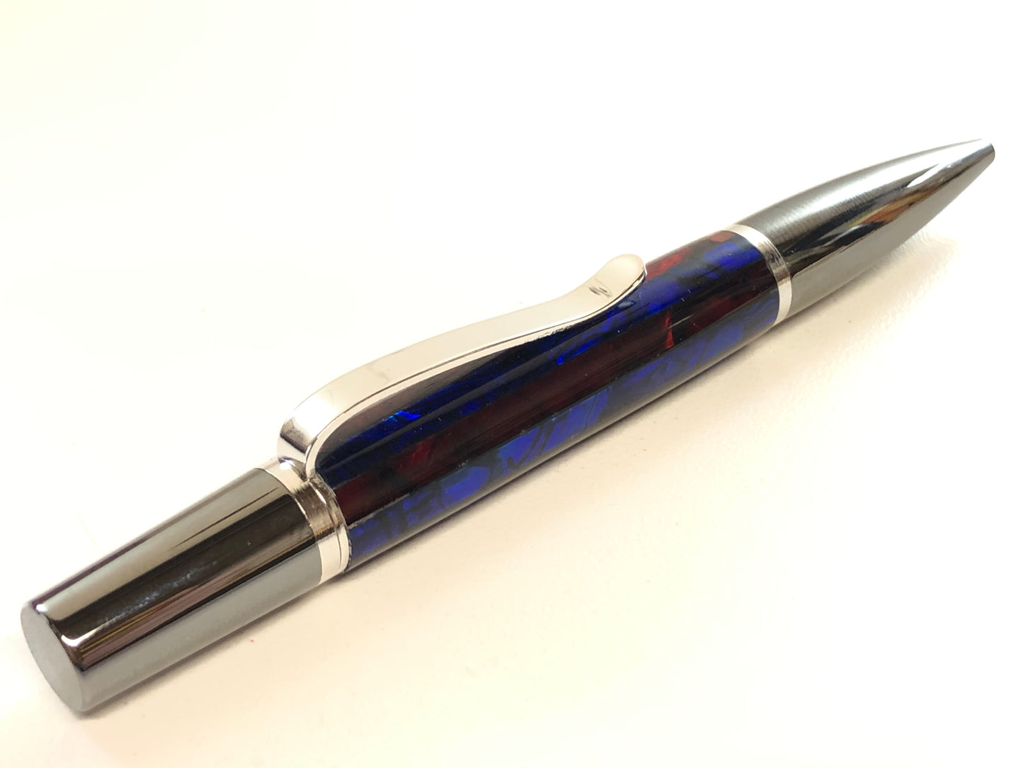 Ares / Black Titanium and Rhodium - Blue and Red Paua Abalone