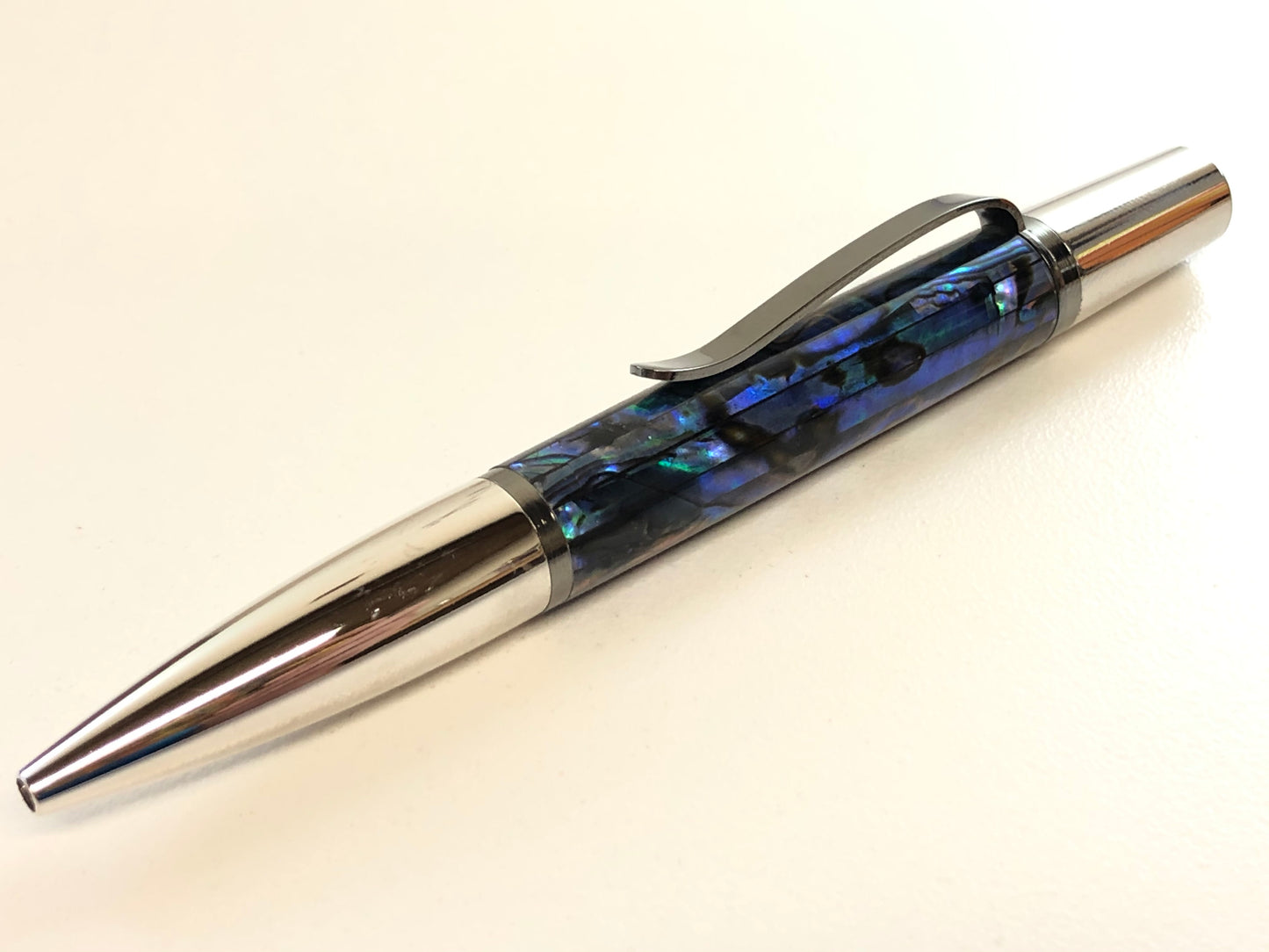 Ares / Rhodium and Black Titanium - Natural Paua Abalone