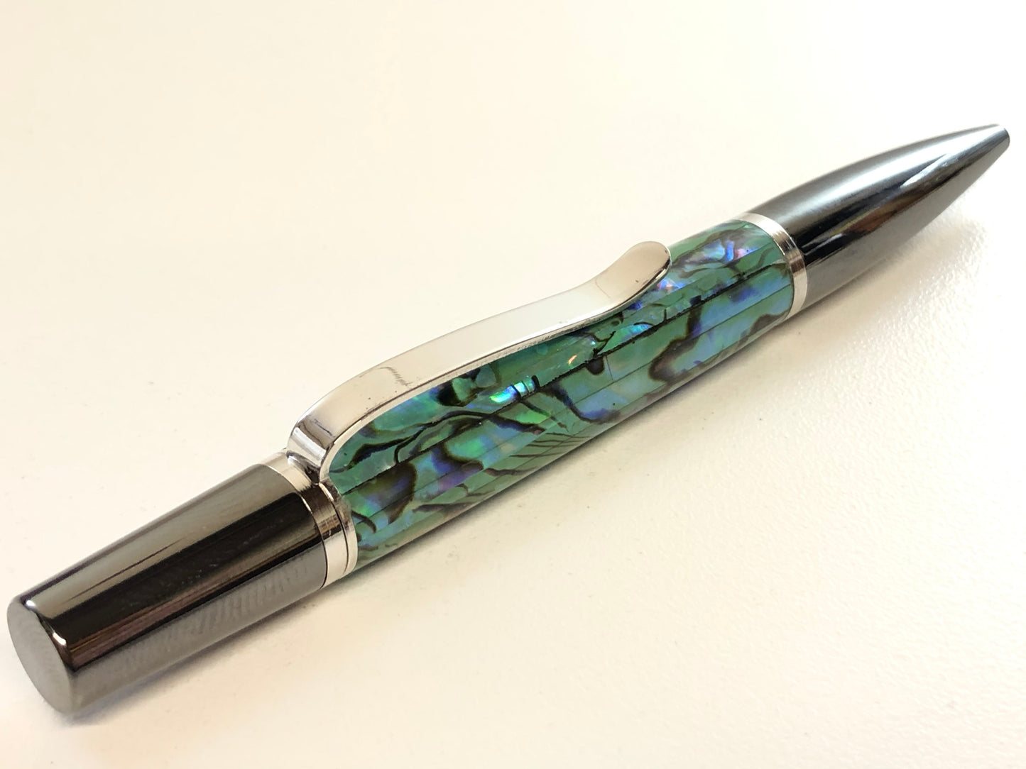Ares / Black Titanium and Rhodium - Seafoam Green Paua Abalone