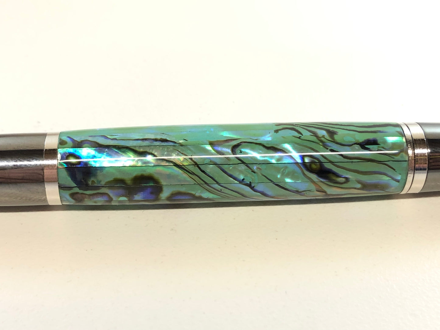 Ares / Black Titanium and Rhodium - Seafoam Green Paua Abalone