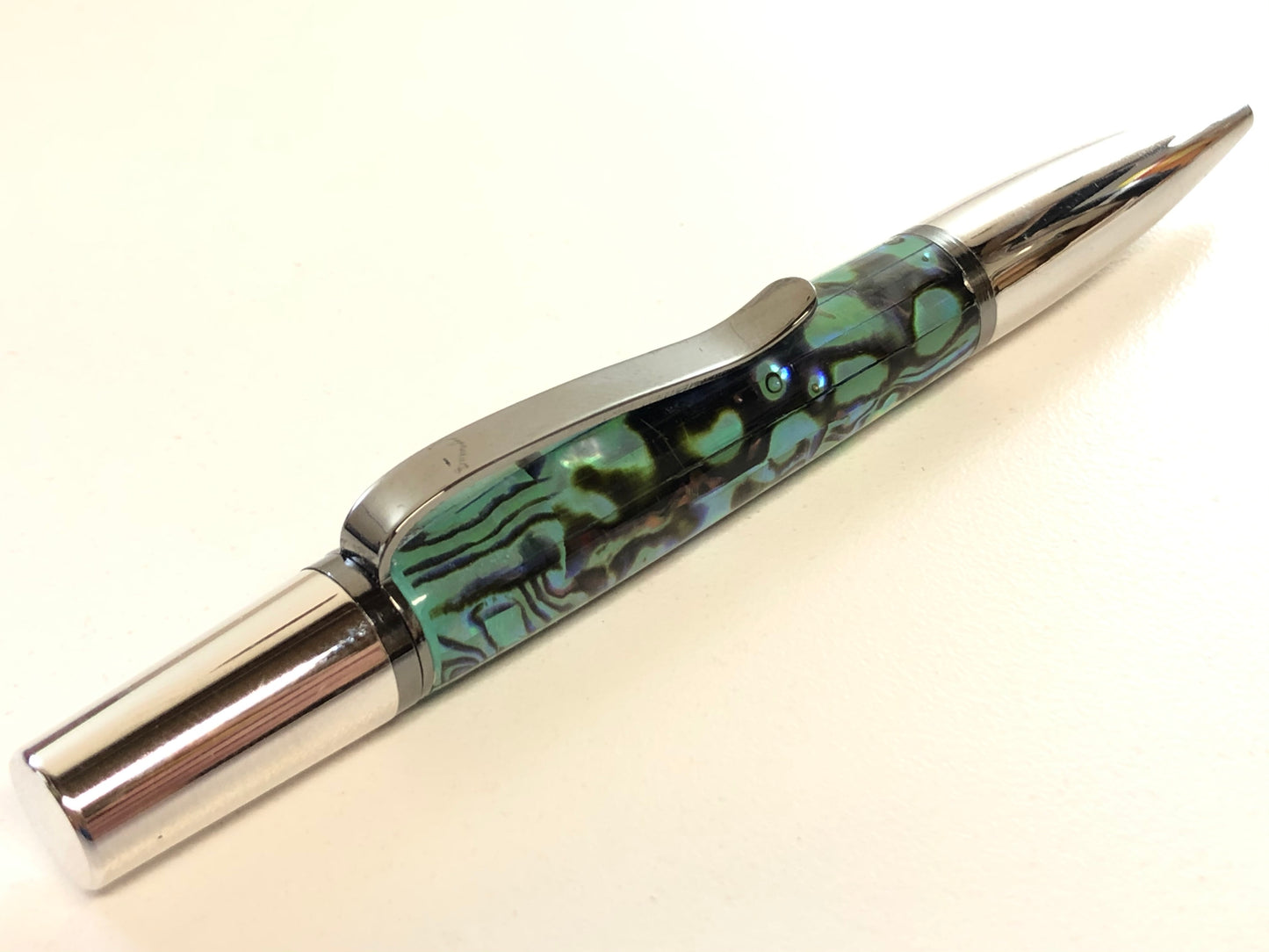 Ares / Rhodium and Black Titanium - Seafoam Green Paua Abalone