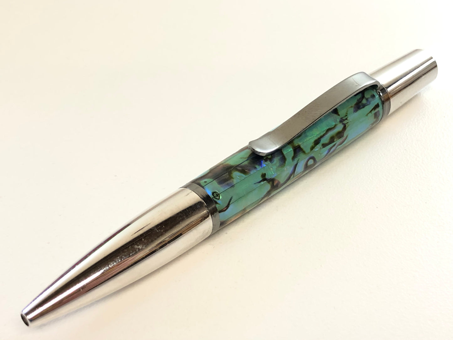 Ares / Rhodium and Black Titanium - Seafoam Green Paua Abalone