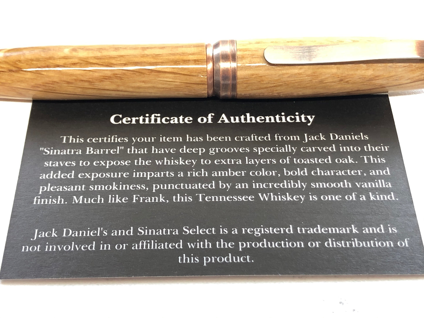 Cigar / Antique Copper - Wood / Jack Daniel's "Sinatra" Barrel w/COA