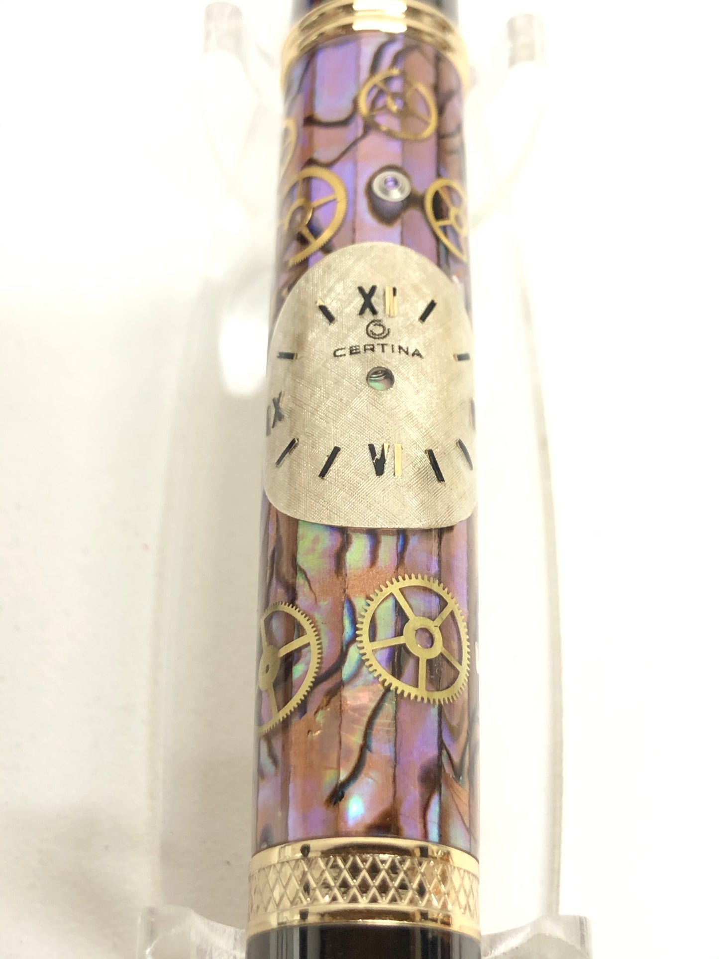 Monarch Grande / Gunmetal and Gold - Copper Paua Abalone and Watch Parts