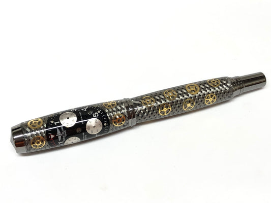 George Fountain / Black Titanium - Breitling Watch Parts w/Stainless Steel Braid