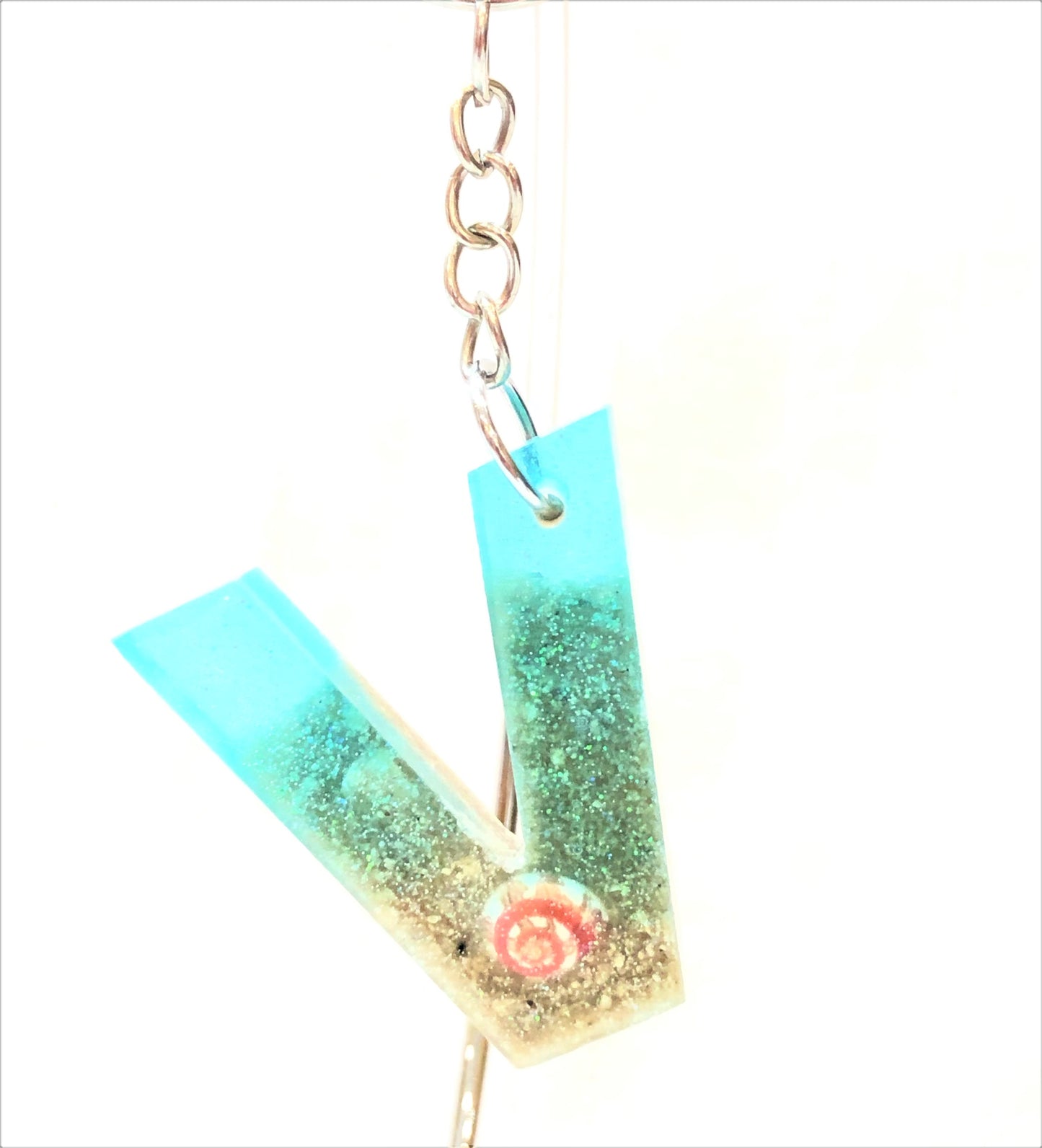 Beach Letter Key Chain