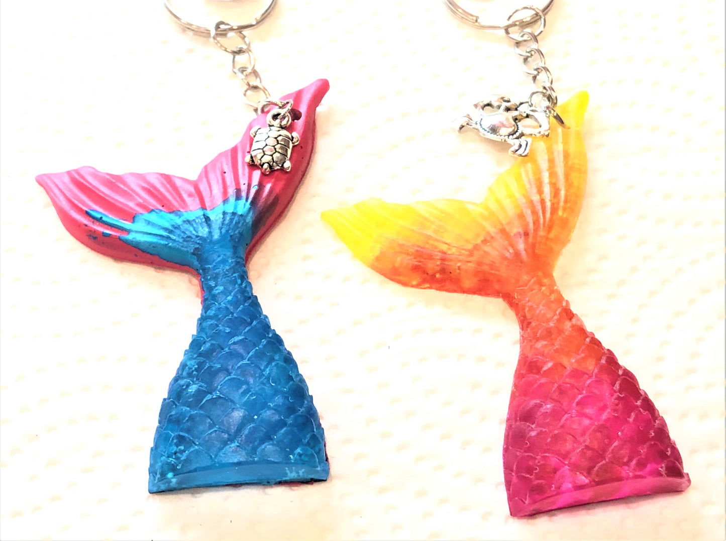 Mermaid Tail Key Chain with Charm