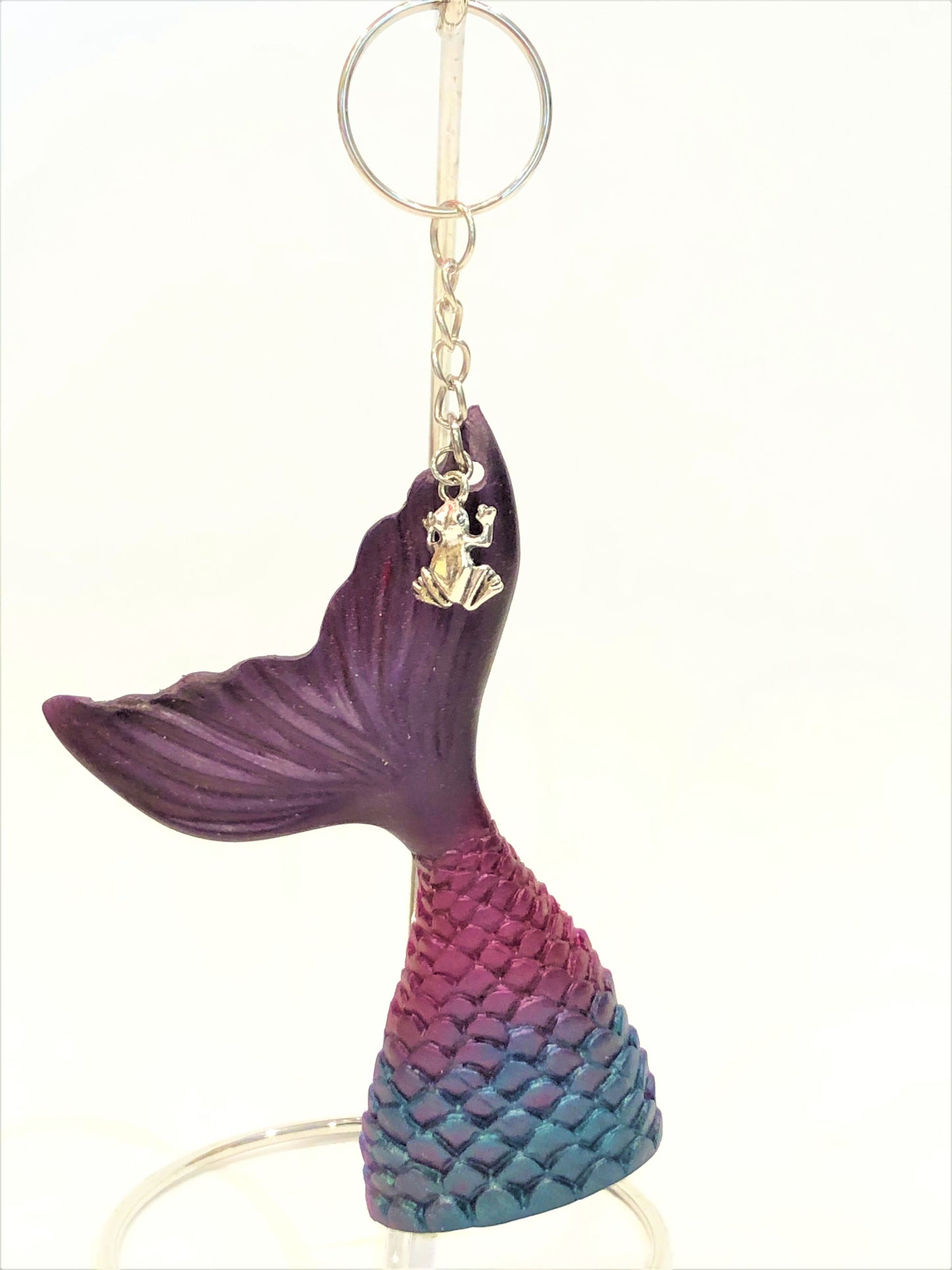 Large Mermaid Tail Key Chain with Charm