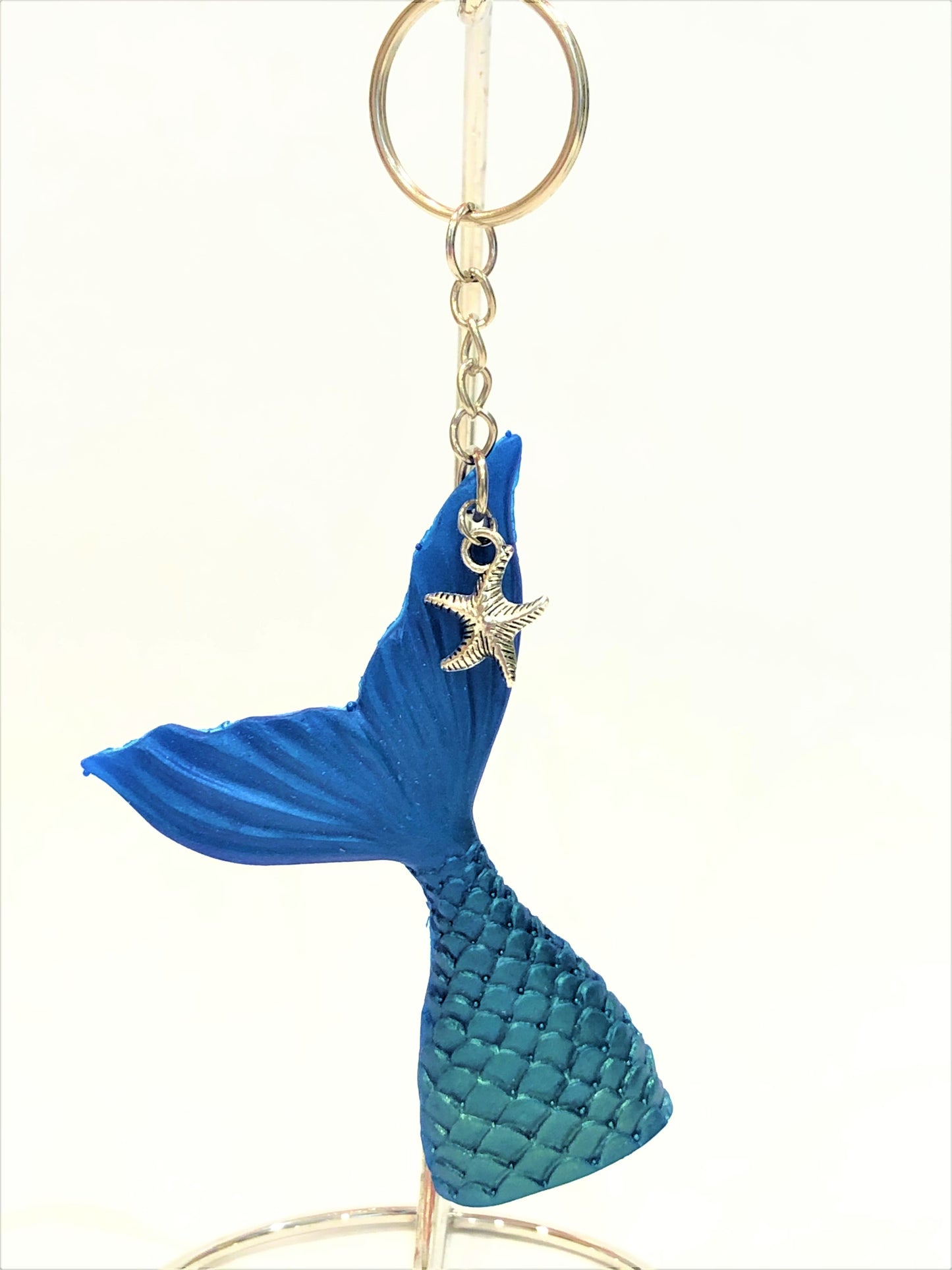 Mermaid Tail Key Chain with Charm