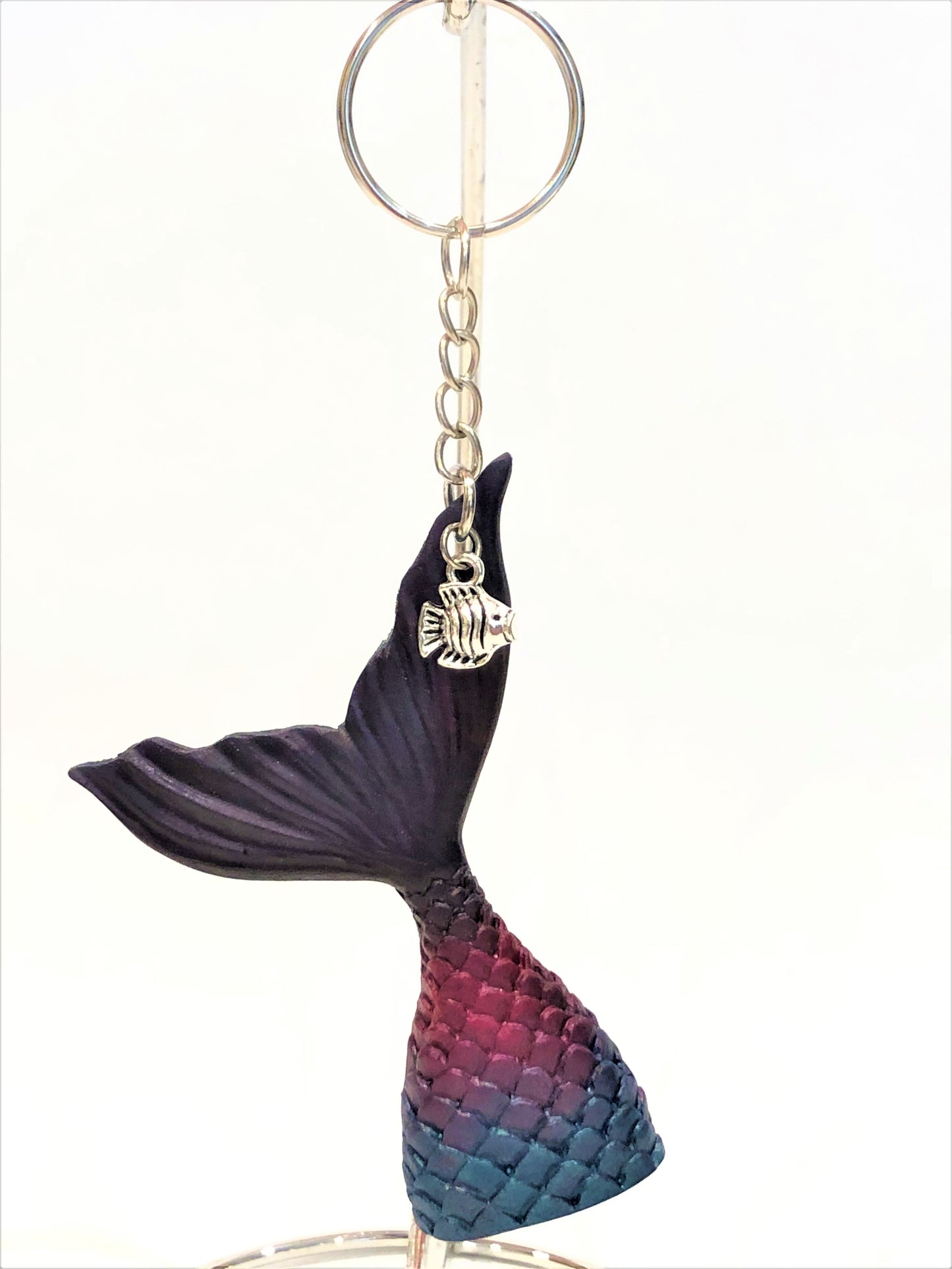 Mermaid Tail Key Chain with Charm