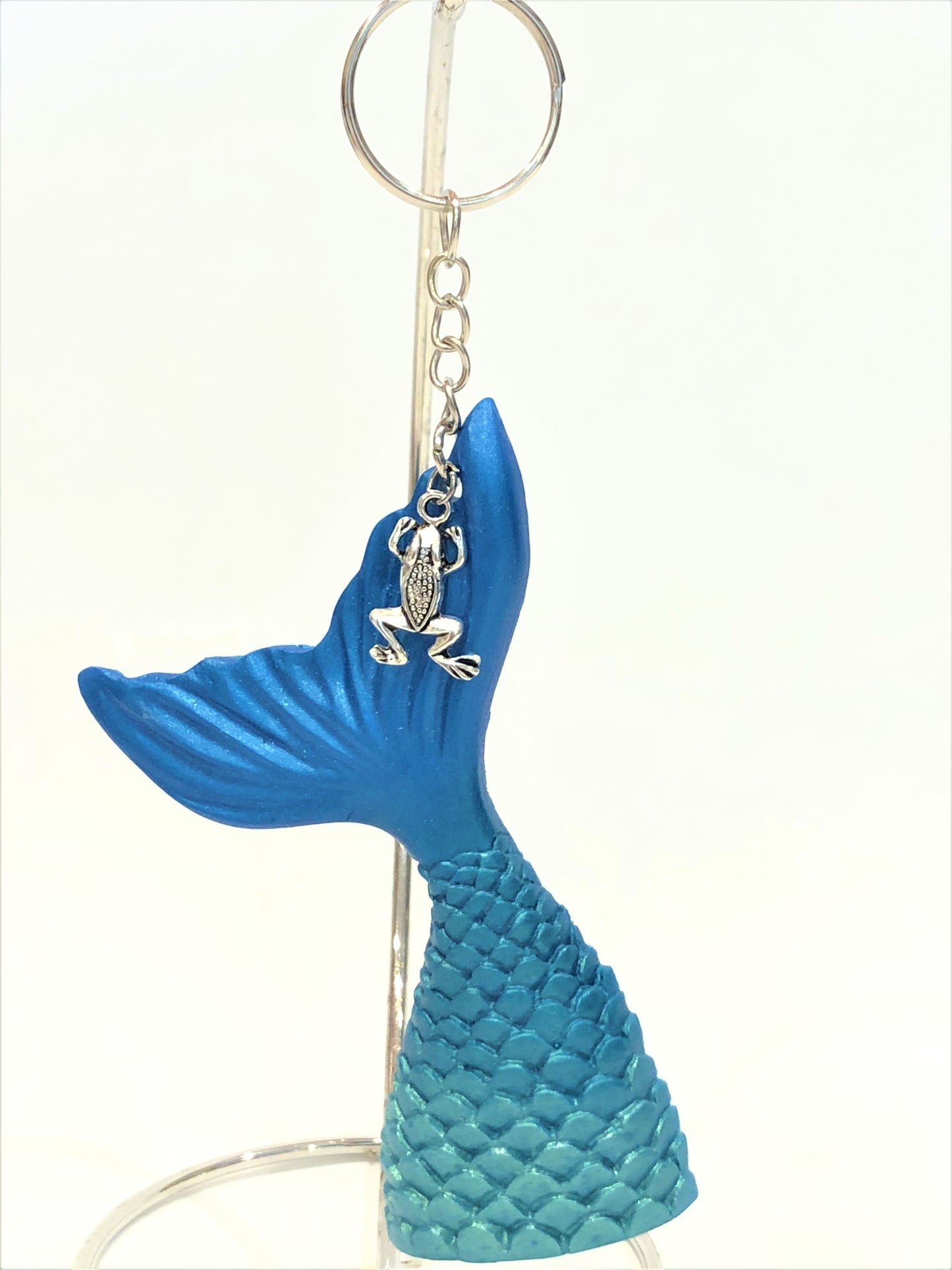 Large Mermaid Tail Key Chain with Charm