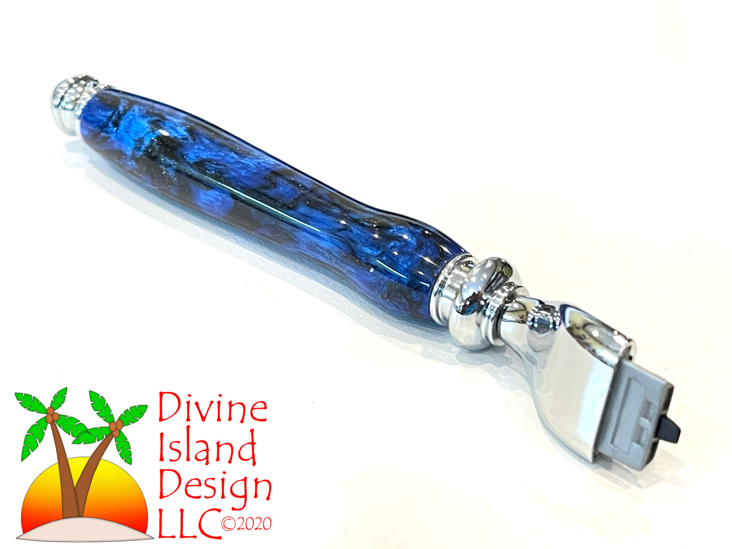Razor "Mach 3" / Chrome - Resin / Blue on Black
