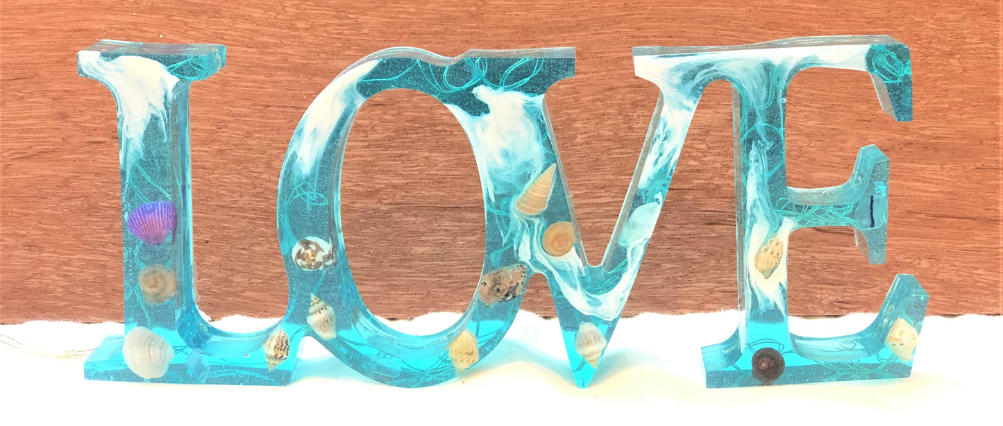 Sign Resin Art - Shells with Lights