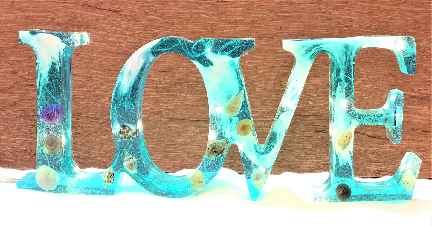 Sign Resin Art - Shells with Lights