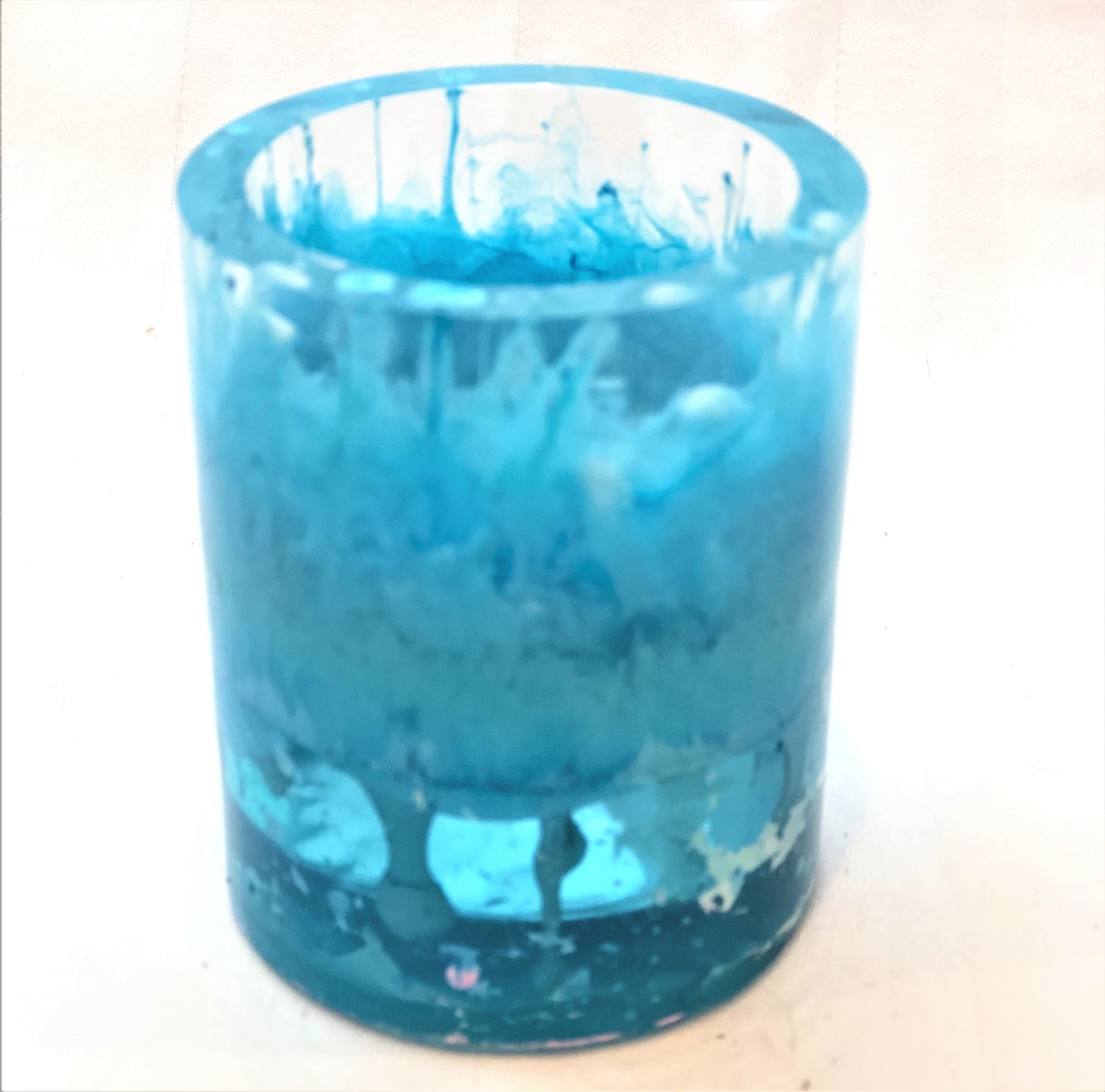 Small Blue Alcohol Ink Trinket Holder