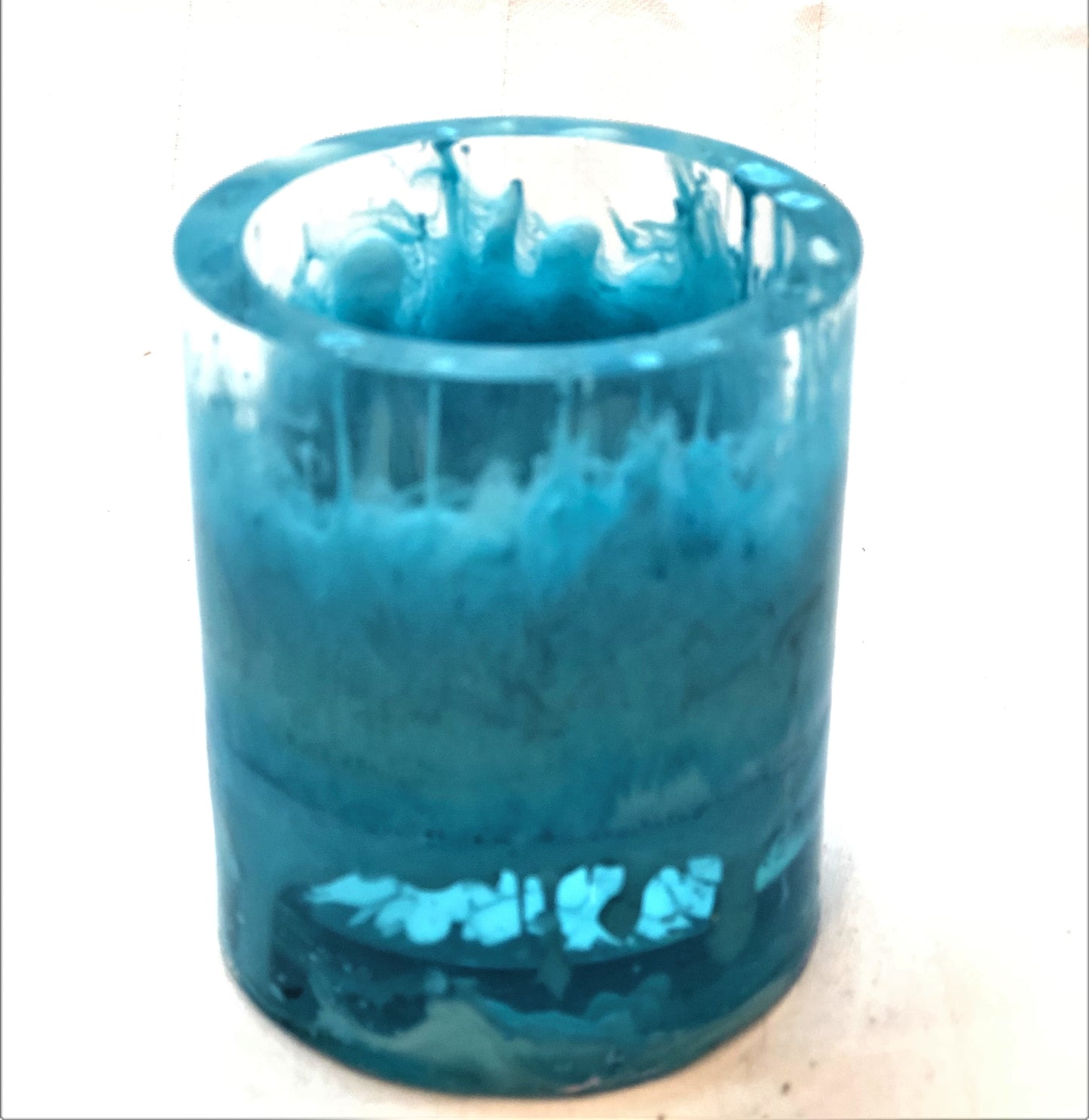 Small Blue Alcohol Ink Trinket Holder