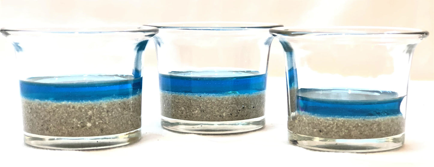 Votive Holders - Beach Scene with Sand