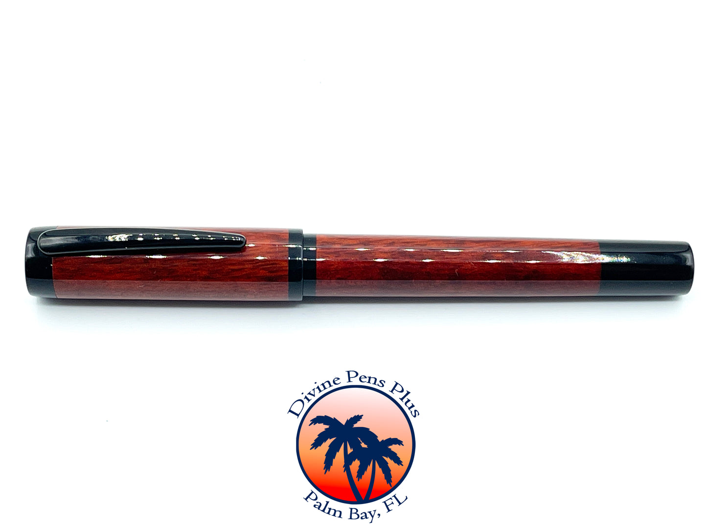 Agape Fountain Pen - Bloodwood w/Solid Black