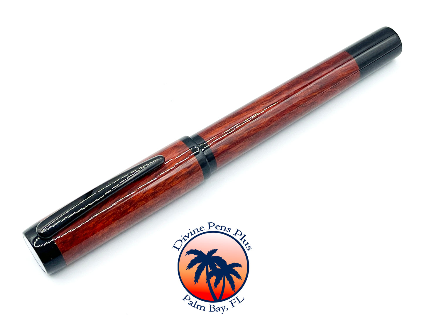 Agape Fountain Pen - Bloodwood w/Solid Black