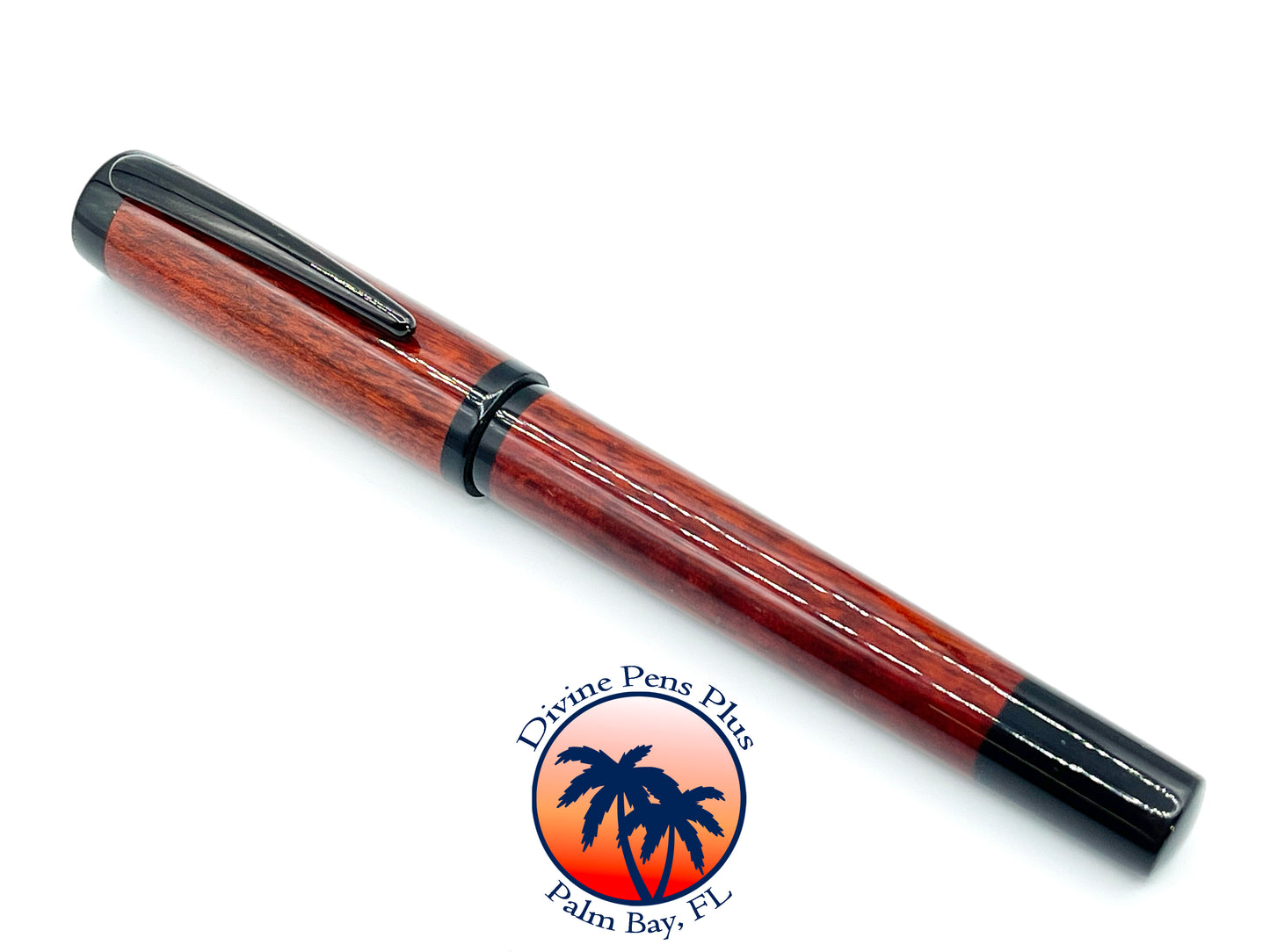 Agape Fountain Pen - Bloodwood w/Solid Black