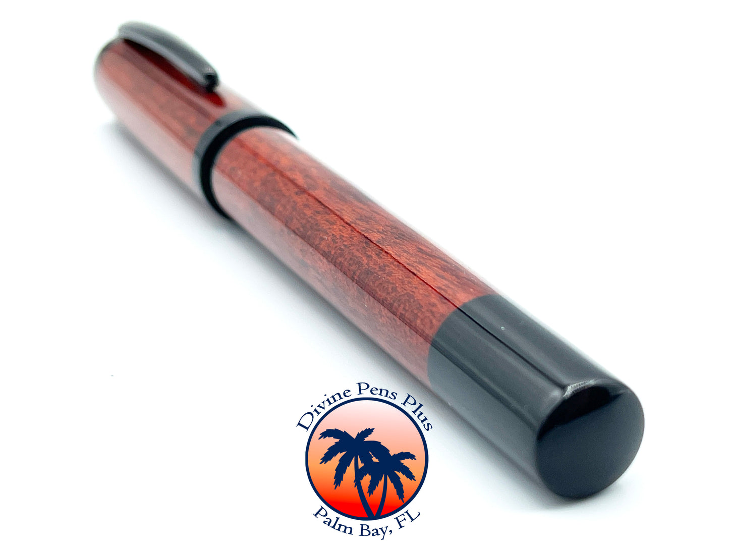 Agape Fountain Pen - Bloodwood w/Solid Black