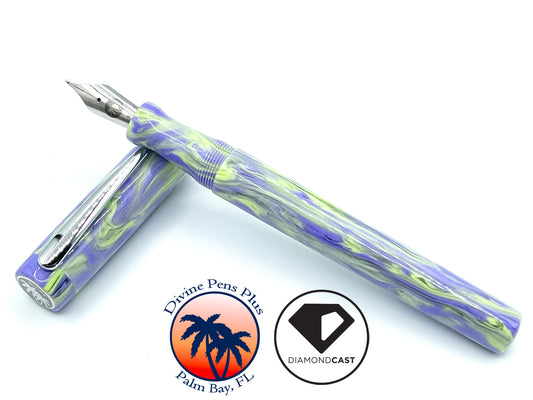 Agape Fountain Pen - Custom Purple and Green DiamondCast™