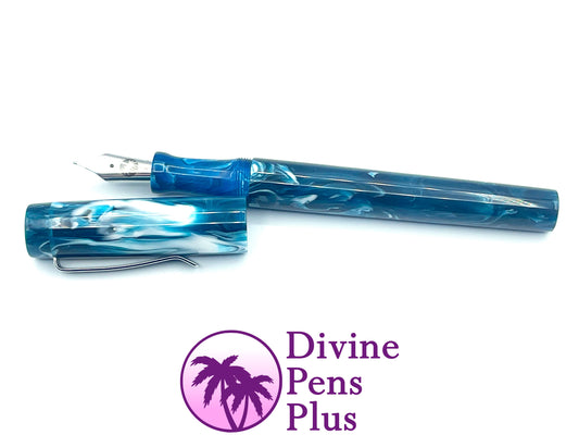 Agape Fountain Pen - "Arctic Blast" Brooks Blanks