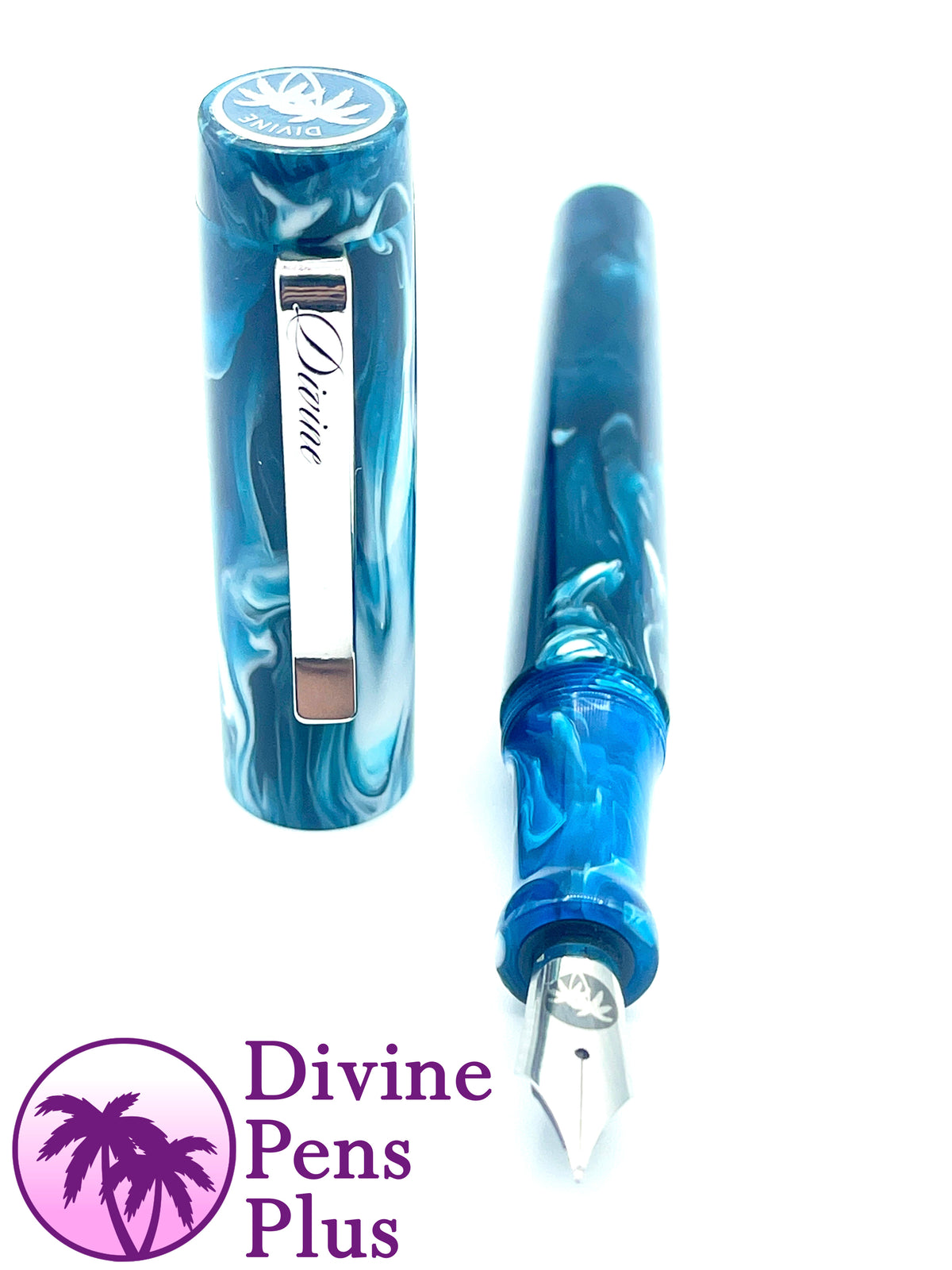 Agape Fountain Pen - "Arctic Blast" Brooks Blanks