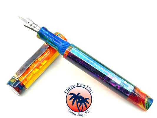Custom Fountain Pen - Abalone Pride w/Oil Slick