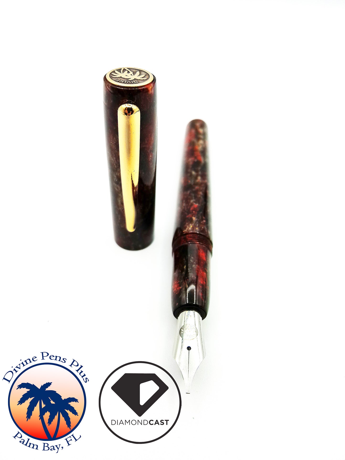 Agape Fountain Pen - "Red Dragon" DiamondCast™