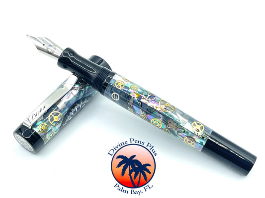 Custom Fountain Pen - Breitling Bentley Watch Parts w/Abalone